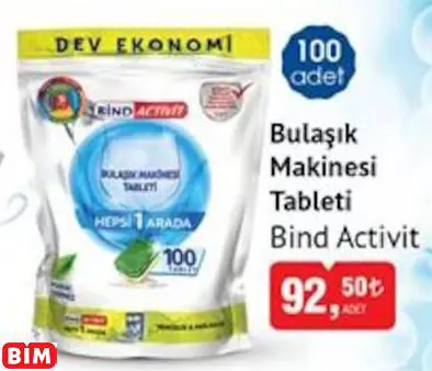 BİND ACTİVİT BULAŞIK MAKİNESİ TABLETİ